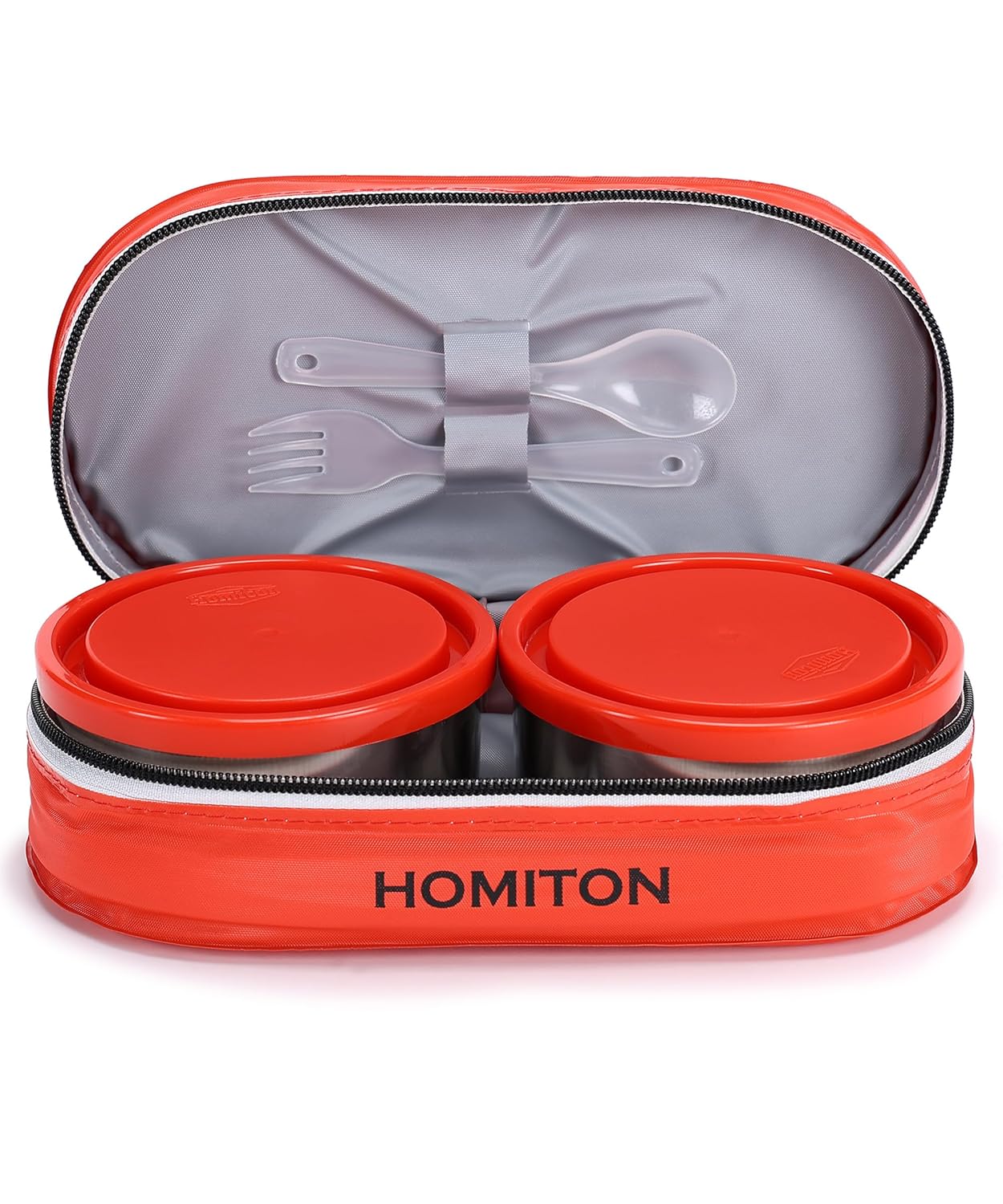 MINI LUNCH BOX RED STEEL 2 Containers Lunch Box (750 ml)
