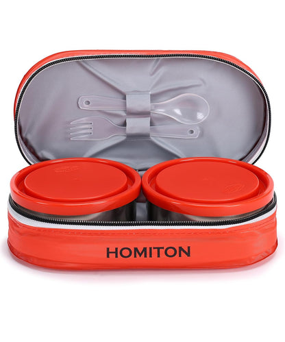 MINI LUNCH BOX RED STEEL 2 Containers Lunch Box (750 ml)